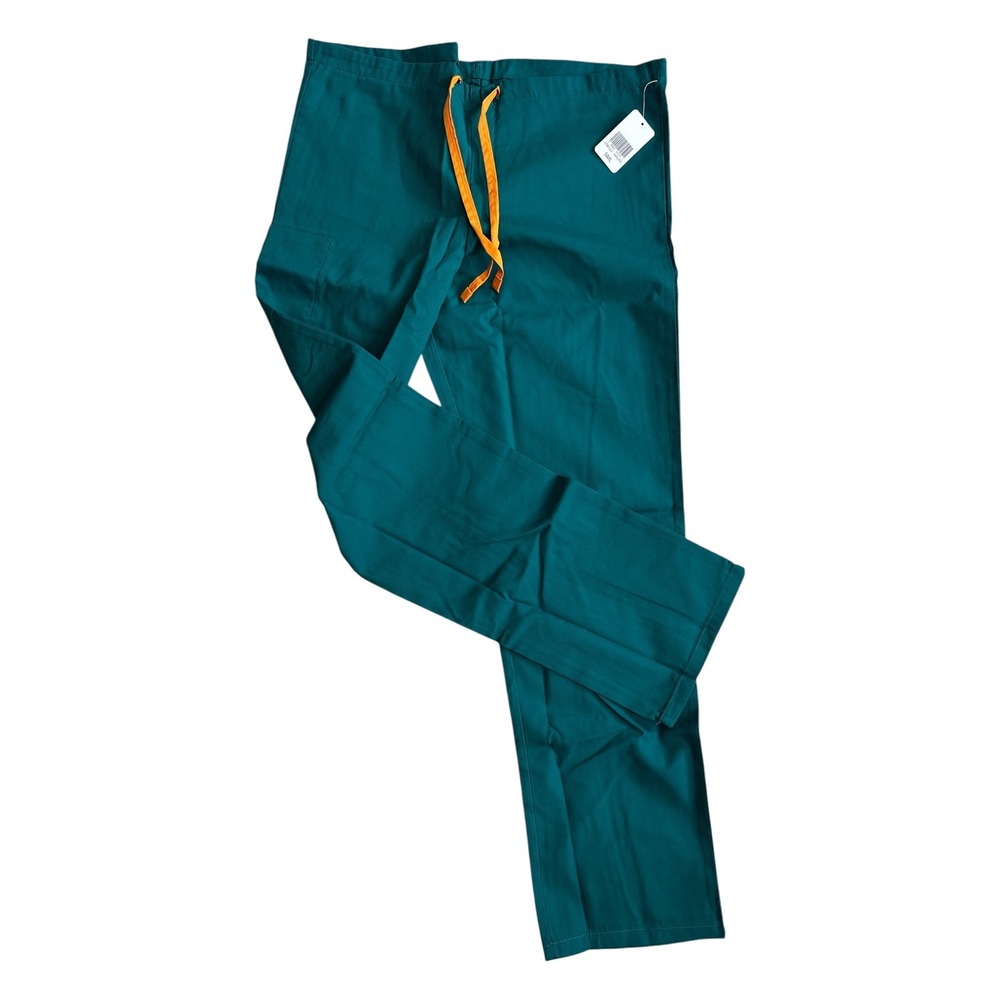 Landau Scrub Pants Teal Green Drawstring Waist Cargo Pocket Unisex Small NWT